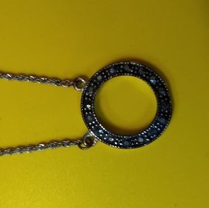 Dark blue crystal sphere necklace